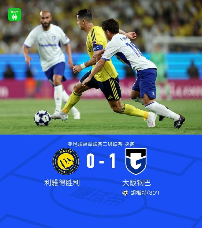 大阪钢巴1-0力克利雅得胜利，胡梅特关键进球助球队历史性首夺亚冠二级联赛冠军，亚洲足球新势力崛起引关注